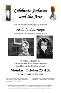 Celebrate Judaism and the Arts Artist’s Journeys