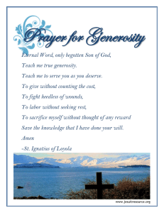 Prayer for Generosity