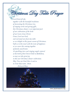 Christmas Day Table Prayer