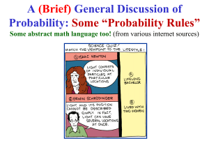 A General Discussion of Probability: (Brief)