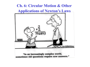 Ch. 6: Circular Motion &amp; Other Applications of Newton’s Laws