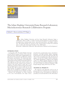 T The Johns Hopkins University/Army Research Laboratory Microelectronics Research Collaborative Program