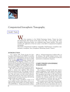 W Computerized Ionospheric Tomography Arnold J. Tucker