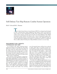 T Self-Defense	Test	Ship	Remote	Combat	System	Operation Rick R. York and Kirk L. Bateman