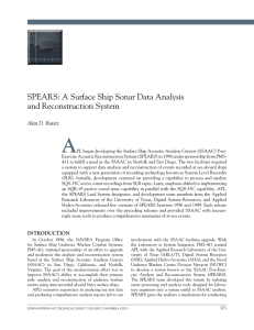 A SPEARS: A Surface Ship Sonar Data Analysis and Reconstruction System