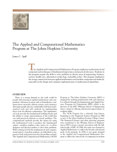 T The Applied and computational mathematics program at The Johns hopkins university