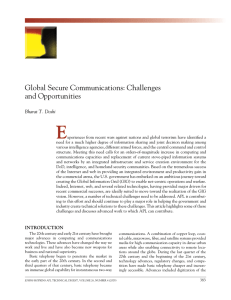 E global secure communications: challenges and opportunities Bharat T. Doshi