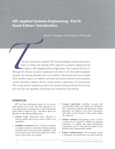 APL Applied Systems Engineering–Part II: Guest Editors’ Introduction