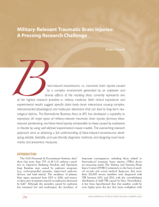 Military-Relevant Traumatic Brain Injuries: A Pressing Research Challenge