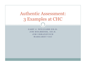 Authentic Assessment: 3 Examples at CHC