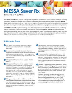 MESSA Saver Rx BENEFITS AT A GLANCE