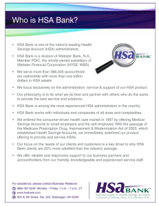 Who is HSA Bank?