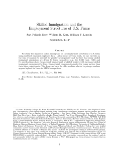 Skilled Immigration and the Employment Structures of U.S. Firms September, 2014