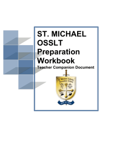 ST. MICHAEL OSSLT Preparation Workbook