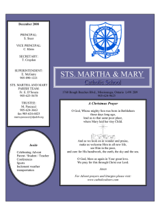 STS. MARTHA &amp; MARY C a t