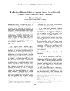 Evaluation of Energy Efficient Medium Access Control (MAC)