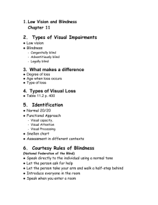 2.  Types of Visual Impairments 5.  Identification