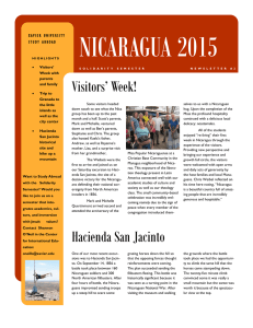 NICARAGUA 2015 Visitors’ Week!