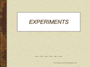 EXPERIMENTS © Pine Forge Press, an imprint of Sage Publications, 2004