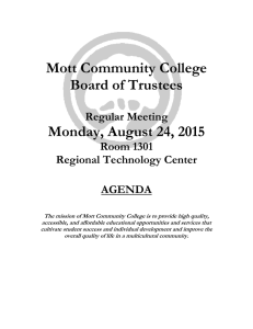 Mott Community College Board of Trustees Monday, August 24, 2015