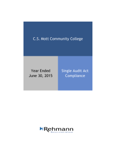 Year Ended June 30, 2015 C.S. Mott Community College Single Audit Act