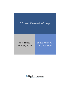 Year Ended June 30, 2014 C.S. Mott Community College Single Audit Act