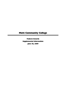 Mott Community College Federal Awards Supplemental Information
