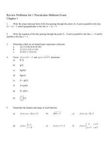 Review Problems for 1 Precalculus Midterm Exam Chapter 1