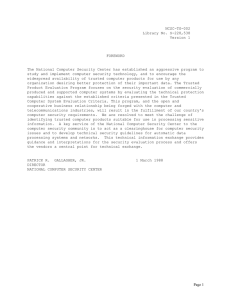 NCSC-TG-002 Library No. S-228,538 Version 1 FOREWORD