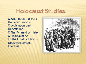 What does the word Holocaust mean? Legislation and Deportation