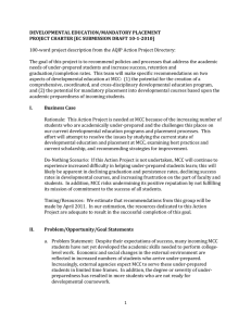 DEVELOPMENTAL EDUCATION/MANDATORY PLACEMENT PROJECT CHARTER [EC SUBMISSION DRAFT 10-1-2010]