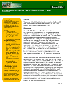 Research Brief – Spring 2014 (V2) Planning and Program Review Feedback Results