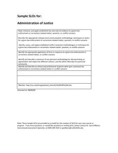 Sample SLOs for:   Administration of Justice   
