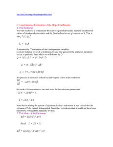 C. Least Squares Estimation of the Slope Coefficients 1. The Estimator