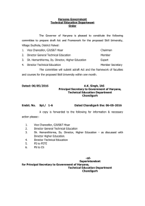 Haryana Government Technical Education Department Order