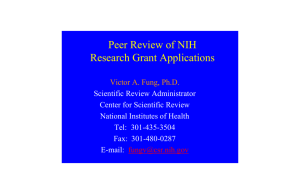 Peer Review of NIH Research Grant Applications