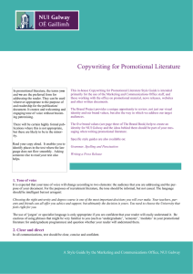 Copywriting for Promotional Literature