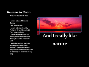 Welcome to Health A few facts about me: