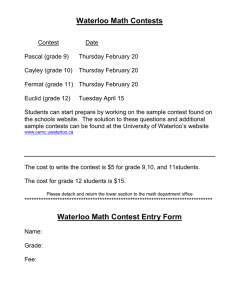 Waterloo Math Contests