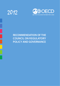 2012 RECOMMENDATION OF THE COUNCIL ON REGULATORY POLICY AND GOVERNANCE