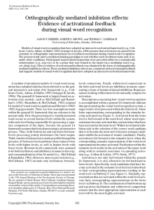 Orthographically mediated inhibition effects: Evidence of activational feedback during visual word recognition