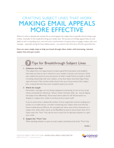MAKING EMAIL APPEALS MORE EFFECTIVE CRAFTING SUBJECT LINES THAT WORK