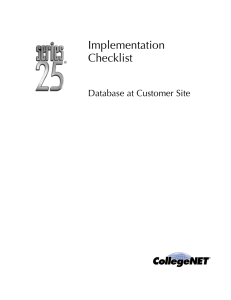 Implementation Checklist Database at Customer Site