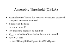 Anaerobic Threshold (OBLA)
