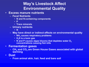 Way’s Livestock Affect Environmental Quality Excess manure nutrients Fermentation gases