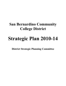 Strategic Plan 2010-14 San Bernardino Community College District