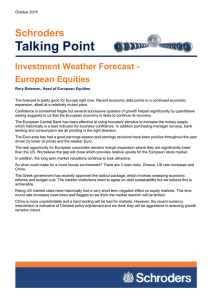 Talking Point Schroders Investment Weather Forecast - European Equities
