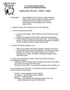 St. Veronica Catholic School School Council Meeting Minutes