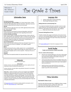 The Grade 2 Times Information Items Language Arts