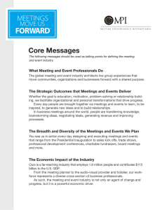 Core Messages What Meeting and Event Professionals Do